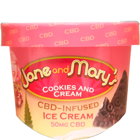 JANE AND MARY'S CBD 50MG COOKIES AND CREAM (8 OZ)