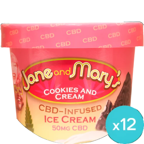 JANE AND MARY'S CBD 50MG COOKIES AND CREAM (8 OZ)