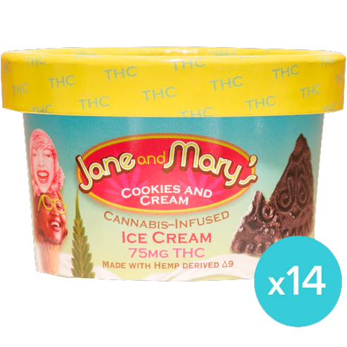 JANE AND MARY'S THC 75MG COOKIES AND CREAM (5OZ)