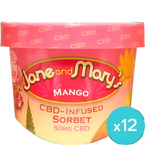 JANE AND MARY'S CBD 50MG MANGO SORBET (8 OZ)