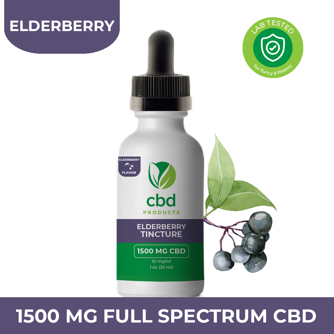 Productos de CBD de espectro completo Tintura con sabor a saúco