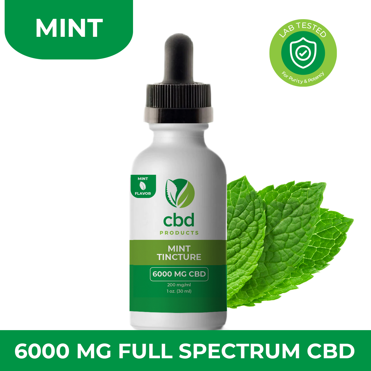 Productos de CBD de espectro completo Tintura con sabor a menta 