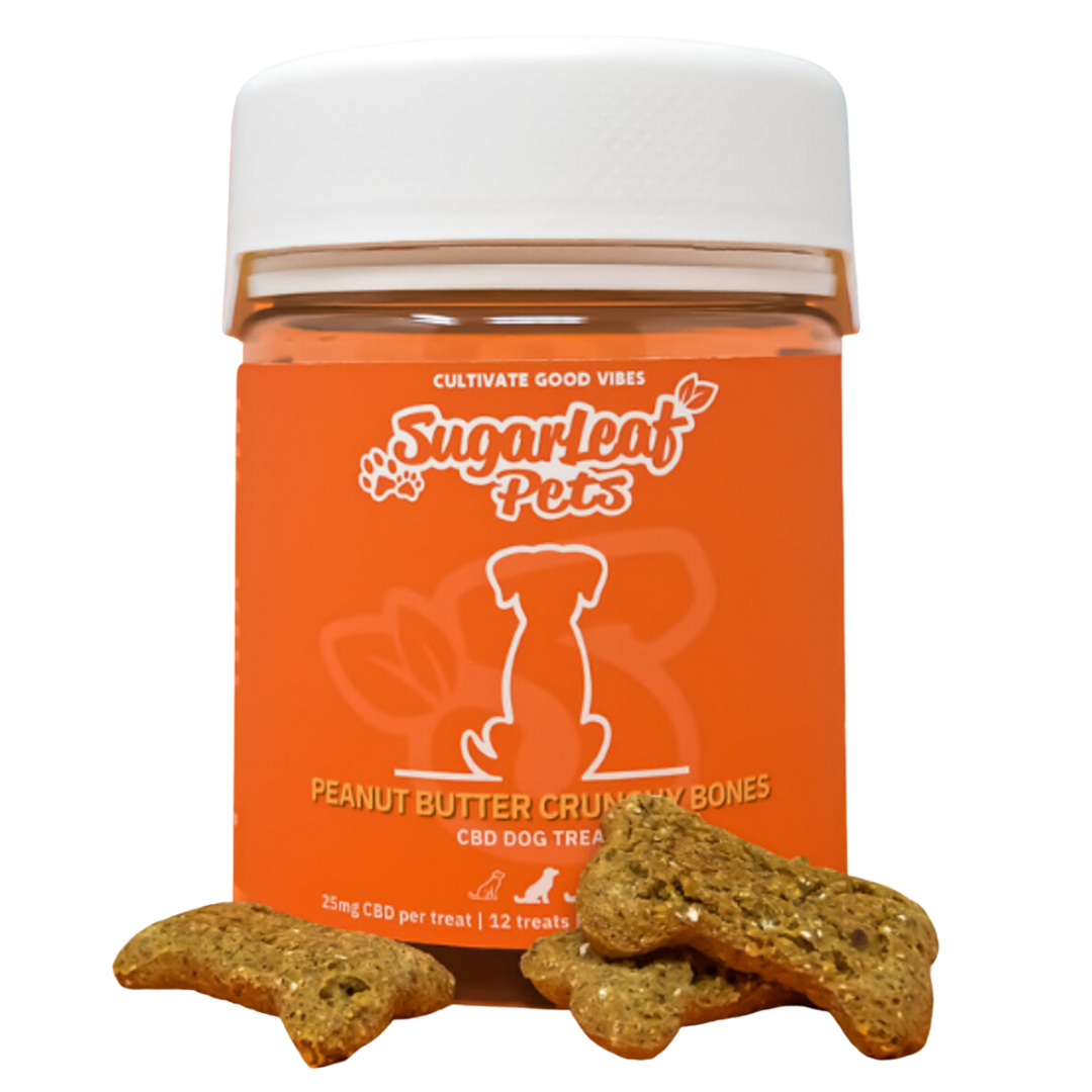 Sugarleaf Peanut Butter Crunchy Bones Full Spectrum CBD Dog Treats