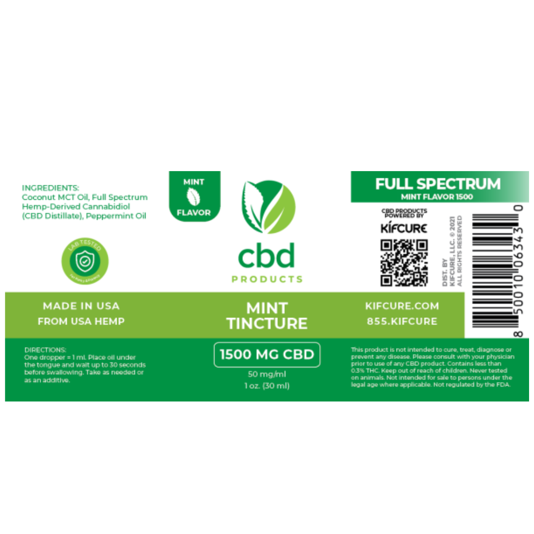 Productos de CBD de espectro completo Tintura con sabor a menta 