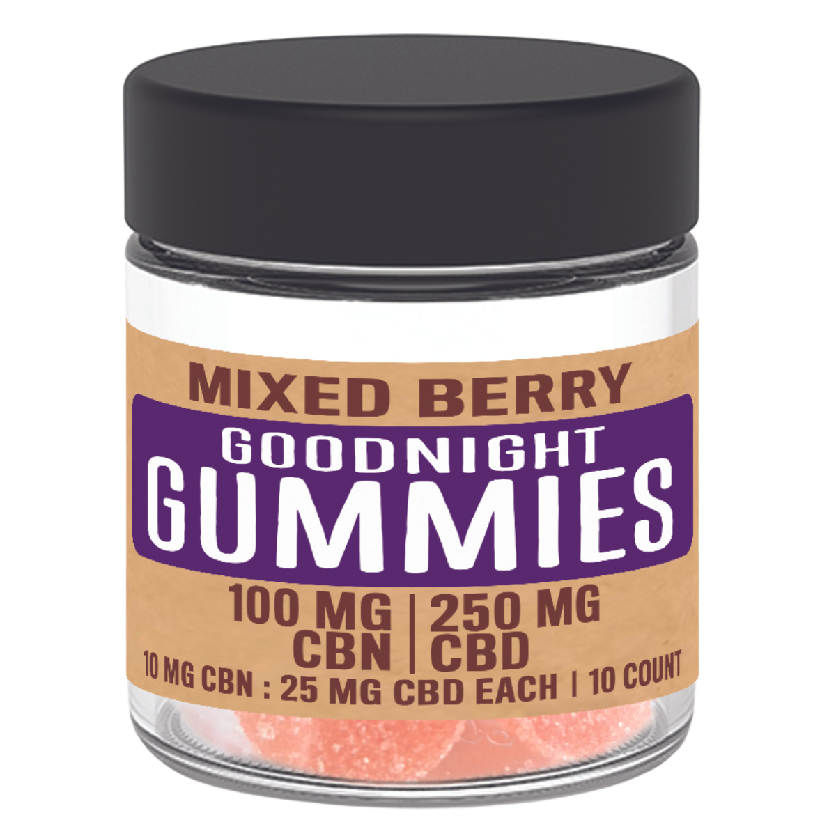 Crafted Bites and Delights Goodnight Gummies - 25mgCBD : 10mgCBN - 10 Count